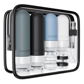 18 Pack Travel Bottles for Toiletries【Original Patented】, TSA Approved Travel Size Containers, Leak Proof Travel Size Toiletries for Women & Men, Silicone Shampoo Bottles Travel Essentials, Grey