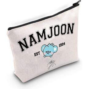 BLUPARK Singer Merch K-pop Characters Bag K-pop Team Gift for Fans Singer Fan Gift B-T Inspired Zipper Pouch Bag (Jungkook Bag)