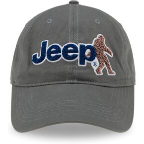 Jeep Ladies Ponytail Hat Chenille Embroidered Sasquatch and Text Logo Garment Washed Twill with Adjustable Strap