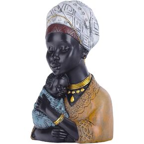 African Decor African Bust Statues, Modern African Art Sculptures, Resin African Statues for Home Decor, African Artwork African American Figurines, Living room Office Bookshelf Entryway Decor