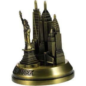 VILLCASE Figurine Lady Liberty Statue Architecture Sculpture New York City Model Souvenir World City Miniatures Vintage Home Decor Architectural Prop Alloy Metal