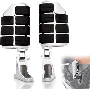FOVPLUE Passenger Mini Footboard, Passenger Footpegs w/Mount Kit for Harley Touring 1993-2024,for CVO Electra Glide Road Glide Road King Street Glide Ultra Classic Ultra Limited Revival FLH,Chrome#3