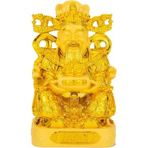 CAI Shen Statue,Caishen Statue - CAI Shen Figurines,Caishen Sculpture,Tsai Shen Yeh - God of Wealth,God of Fortune,Wencaishen Zhao CAI - Feng Shui Decor,Chinese New Year Gift,FengShui Home Decor