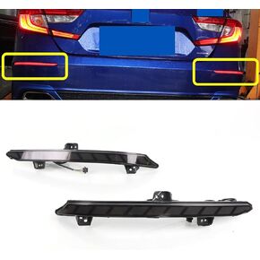 LED Rear Bumper Reflector Light Tail Light for 2018-2022 Honda Accord with Driving/Brake/Turn Signal Light Plug And Play Fog Light Parts Smoke Lens
