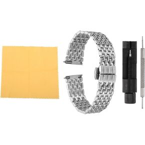 HARFINGTON Stainless Steel Mesh Watch Band Quick Release Metal Watch Strap Adjustable Fold Butterfly Clasp Replacement Bands for Men Women