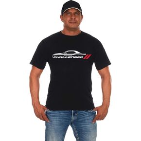 JH DESIGN GROUP Men's Dodge Challenger Car Short Sleeve Crew Neck Black T-Shirt