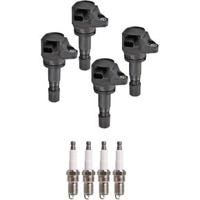ENA Set of 4 Ignition Coil Pack and 4 Iridium Spark Plugs 1.8 2.0 Compatible with Honda Acura Civic HRV ILX 2012 2013 2014 2015 2016 2017 2018 2019 2020 for UF672 099700181 9407 C1823