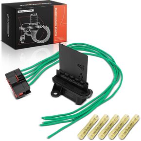 A-Premium HVAC Blower Motor Resistor with Wire Harness Kit Compatible with Jeep Vehicles - Wrangler 2002-2006, Liberty 2002-2007, TJ 2002-2006 - Replace# 5066552AA