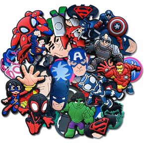20 35Pcs Hero Shoe Decoration Charms for Clog Sandals, Cartoon Shoe Accessories Charms for Women Men