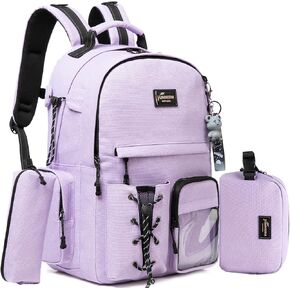 Backpacks for Teens School Purple Backpack for School Teens Girls Backpack with Lunch Box Pencil Case School Backpack for Teens Middle School Backpacks for Girls Boys Back to School Supplies