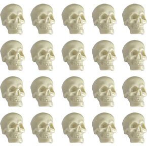 20 Pieces Halloween Skulls, Realistic Looking Skulls Human Skeleton Head Skull for Halloween Bar Home Table Decoration (0.8 * 0.9 * 1.4 Inches)