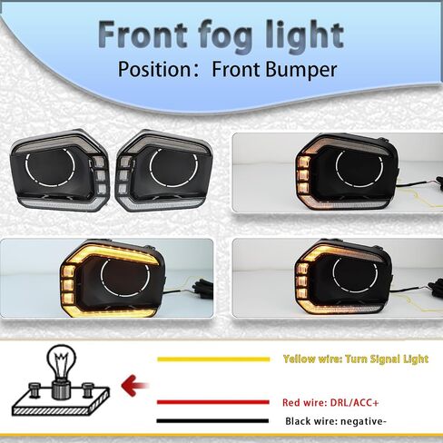 Switchback White/Amber LED Front Fog Daytime Running Lamp w/Dynamic Flash LED Turn Signal Light Feature Kit For Toyota TACOMA 2016-2023 SR TRD Pro Replacement Front Bumper (16-23) in Saudi Arabia