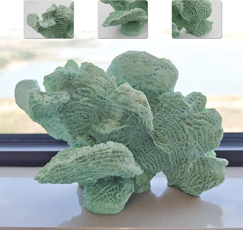 Artificial Sea Coral Statue, Coral Sculpture Home Decor Resin Nautical Decor, Coastal Decorations for Home Beach Themed Decor for Party Wedding Room Kitchen Table Shelf (White) in Kuwait