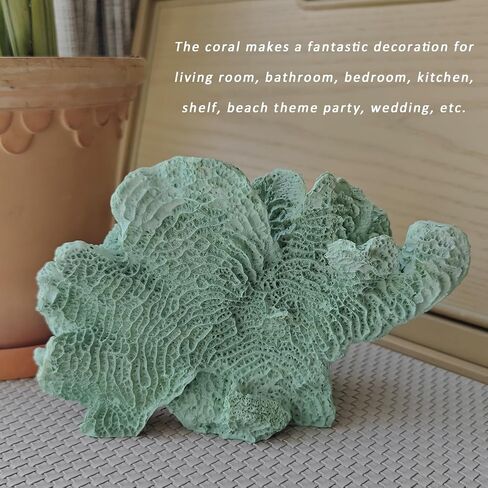 Artificial Sea Coral Statue, Coral Sculpture Home Decor Resin Nautical Decor, Coastal Decorations for Home Beach Themed Decor for Party Wedding Room Kitchen Table Shelf (White) in Kuwait