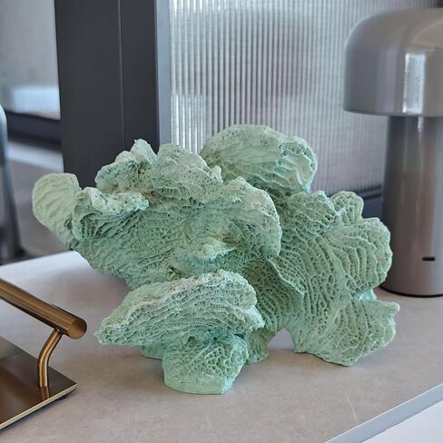 Artificial Sea Coral Statue, Coral Sculpture Home Decor Resin Nautical Decor, Coastal Decorations for Home Beach Themed Decor for Party Wedding Room Kitchen Table Shelf (White) in Kuwait