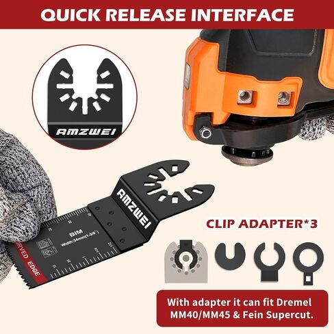 30PCS Japanese Teeth Oscillating Tool Blade, CRV Extra Long Multi Tool Blade Kits Clean Cut for Wood, Universal Oscillating Saw Blades Compatible with Dewalt Bosch Milwaukee Ryobi in Saudi Arabia