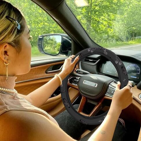 10 Pieces Cow Car Steering Wheel Cover Center Console Armrest Pad Headrest Seat Belt Cover Handbrake Cover Keychain Coaster Full Set Car SUV(Cow) in Saudi Arabia