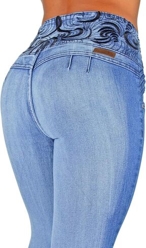 Plus/Junior Size Mid Waist Colombian Design Butt Lift Skinny Jeans in Saudi Arabia