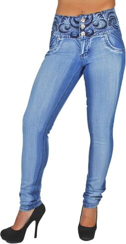 Plus/Junior Size Mid Waist Colombian Design Butt Lift Skinny Jeans in Saudi Arabia