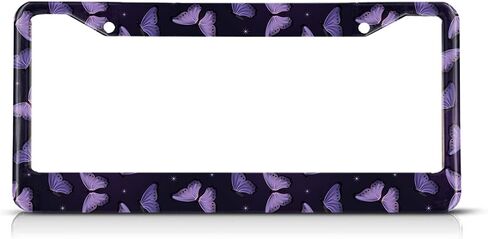 Blue and Purple Galaxy License Plate Frame Abstract Artwork License Plate Holder Stars Sky Car Tag Frame License Plate Car Accessories 2 Holes Novelty Auto Car Tag Vanity Present in Saudi Arabia