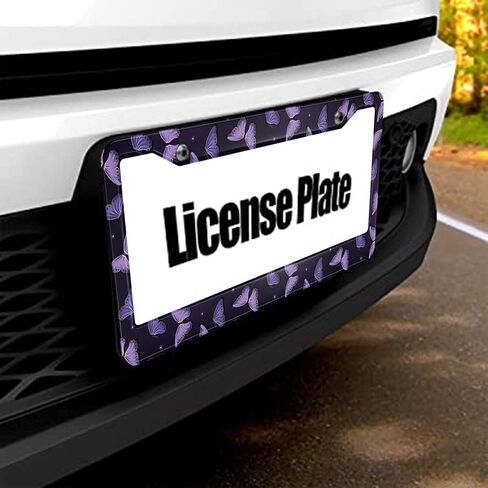 Blue and Purple Galaxy License Plate Frame Abstract Artwork License Plate Holder Stars Sky Car Tag Frame License Plate Car Accessories 2 Holes Novelty Auto Car Tag Vanity Present in Saudi Arabia