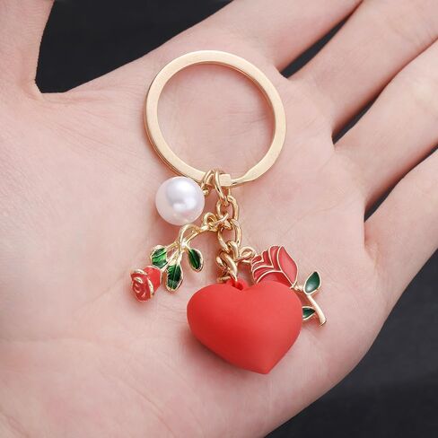Cute Heart Keychain for Women Colorful Love Heart Keyring Keychain in Kuwait