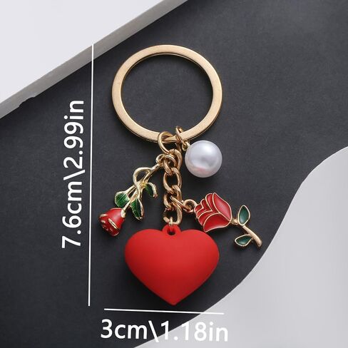 Cute Heart Keychain for Women Colorful Love Heart Keyring Keychain in Kuwait