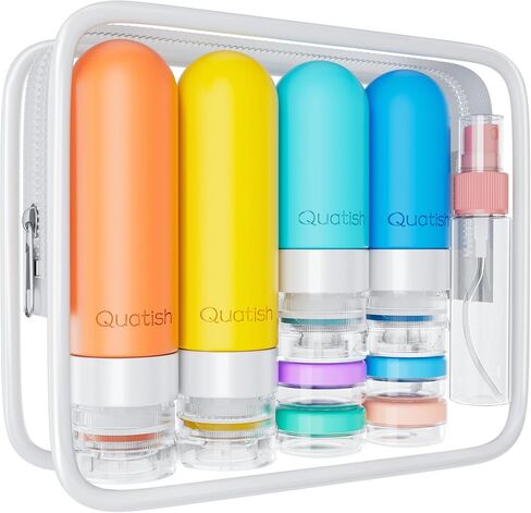 18 Pack Travel Bottles for Toiletries【Original Patented】, TSA Approved Travel Size Containers, Leak Proof Travel Size Toiletries for Women & Men, Silicone Shampoo Bottles Travel Essentials, Grey in Saudi Arabia
