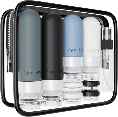 18 Pack Travel Bottles for Toiletries【Original Patented】, TSA Approved Travel Size Containers, Leak Proof Travel Size Toiletries for Women & Men, Silicone Shampoo Bottles Travel Essentials, Grey in Saudi Arabia