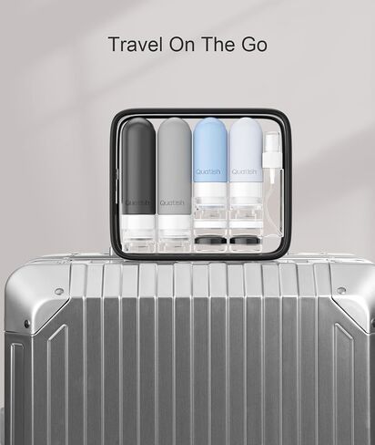 18 Pack Travel Bottles for Toiletries【Original Patented】, TSA Approved Travel Size Containers, Leak Proof Travel Size Toiletries for Women & Men, Silicone Shampoo Bottles Travel Essentials, Grey in Saudi Arabia