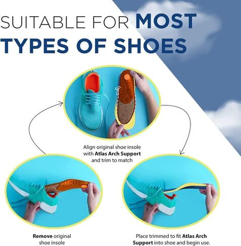 ضبان التهاب اللفافة الأخمصية - يخفف آلام القدم وحشوات دعم القوس العالي للرجال - مناسب للأحذية والأقدام المسطحة - نعال أحذية قوس القدم 3.5 سم - XL (الرجال 11-13 / النساء 14-15.5) in Kuwait