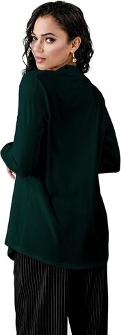 Women’s Open Front Cardigan Sweater, Long, Lightweight, and Versatile Green & Black Cardigans for Women in Saudi Arabia