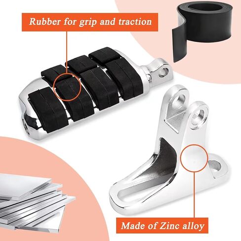 FOVPLUE Passenger Mini Footboard, Passenger Footpegs w/Mount Kit for Harley Touring 1993-2024,for CVO Electra Glide Road Glide Road King Street Glide Ultra Classic Ultra Limited Revival FLH,Chrome#3 in Saudi Arabia