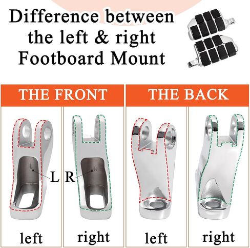 FOVPLUE Passenger Mini Footboard, Passenger Footpegs w/Mount Kit for Harley Touring 1993-2024,for CVO Electra Glide Road Glide Road King Street Glide Ultra Classic Ultra Limited Revival FLH,Chrome#3 in Saudi Arabia