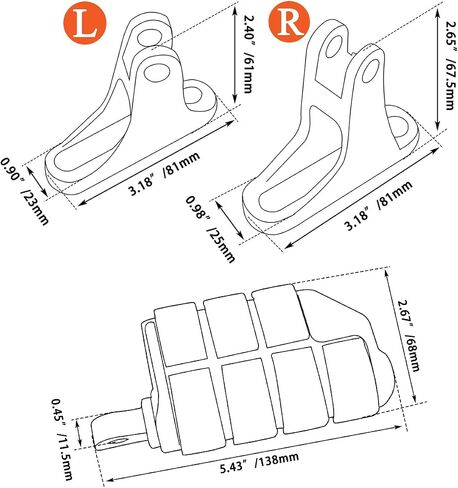 FOVPLUE Passenger Mini Footboard, Passenger Footpegs w/Mount Kit for Harley Touring 1993-2024,for CVO Electra Glide Road Glide Road King Street Glide Ultra Classic Ultra Limited Revival FLH,Chrome#3 in Saudi Arabia