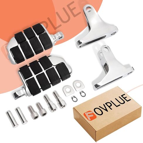 FOVPLUE Passenger Mini Footboard, Passenger Footpegs w/Mount Kit for Harley Touring 1993-2024,for CVO Electra Glide Road Glide Road King Street Glide Ultra Classic Ultra Limited Revival FLH,Chrome#3 in Saudi Arabia
