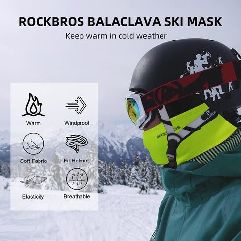 ROCKBROS Ski Mask for Cold Weather Windproof Thermal Winter Fleece Face Mask for Cycling in Saudi Arabia