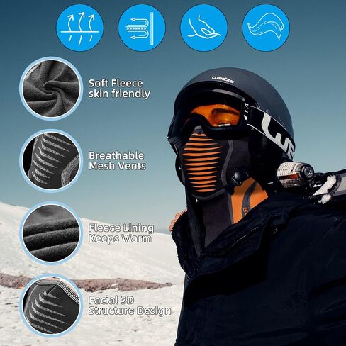 ROCKBROS Ski Mask for Cold Weather Windproof Thermal Winter Fleece Face Mask for Cycling in Saudi Arabia