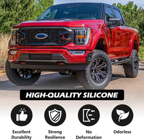 Tow Hook Covers for Ford F150 2004-2024 Bronco Base/Big Bend/Outer Banks 2021-2024 Compatible with Toyota Tundra Accessories 2017-2021|(Red) in Saudi Arabia