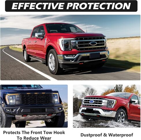 Tow Hook Covers for Ford F150 2004-2024 Bronco Base/Big Bend/Outer Banks 2021-2024 Compatible with Toyota Tundra Accessories 2017-2021|(Red) in Saudi Arabia