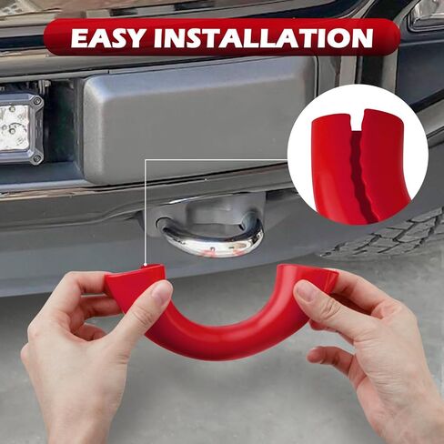 Tow Hook Covers for Ford F150 2004-2024 Bronco Base/Big Bend/Outer Banks 2021-2024 Compatible with Toyota Tundra Accessories 2017-2021|(Red) in Saudi Arabia
