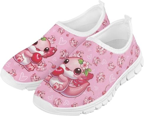 Girls Slip On Sneakers Kids Tennis Shoes Cartoon Running Athletic Shoes in Kuwait