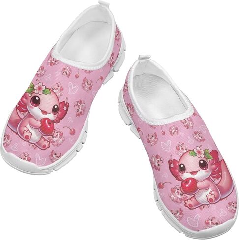 Girls Slip On Sneakers Kids Tennis Shoes Cartoon Running Athletic Shoes in Kuwait