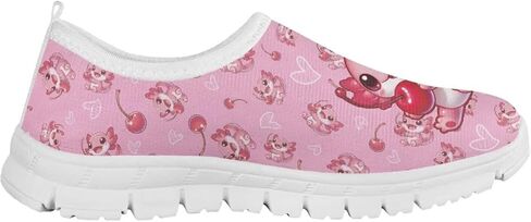 Girls Slip On Sneakers Kids Tennis Shoes Cartoon Running Athletic Shoes in Kuwait