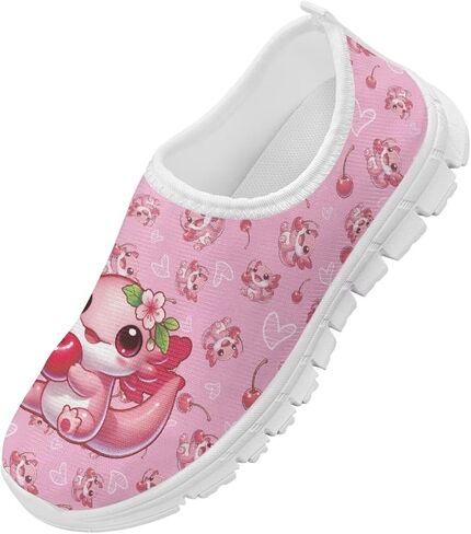 Girls Slip On Sneakers Kids Tennis Shoes Cartoon Running Athletic Shoes in Kuwait