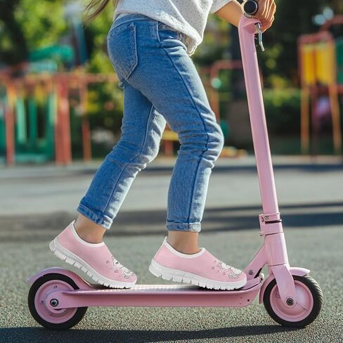 Girls Slip On Sneakers Kids Tennis Shoes Cartoon Running Athletic Shoes in Kuwait
