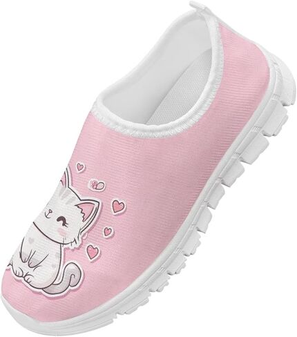 Girls Slip On Sneakers Kids Tennis Shoes Cartoon Running Athletic Shoes in Kuwait