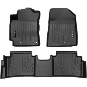 SMARTLINER All Weather Protection Custom Fit Black 2 Row Floor Mat Liner Set Compatible with 2019-2024 Kia Forte