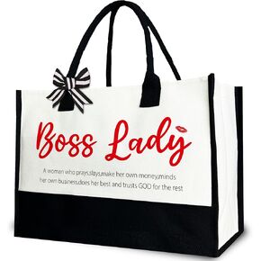 Boss Lady Tote Bag, Boss Gift for Women, Boss Canvas Tote Bag for Female, 12x17 inch