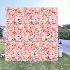 White Flower Wall Backdrop 12 Pack Artificial Flower Wall Panel Floral Backdrop Decoration Rose Wall for Bridal Shower Wedding Anniversary Birthday Party